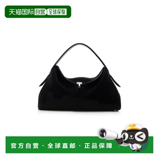 1h可退 香港直邮TOTÊME 女士 T-Lock 绒面革手提包包 black黑色