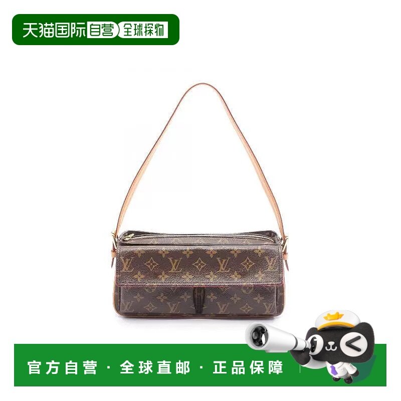 日本直邮中古LV路易威登女包A级95新Viva Cite MM骆驼包单肩包
