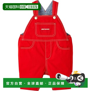 【日本直邮】MIKI HOUSE 婴儿背带裤 六分长 红色 10-3339-492