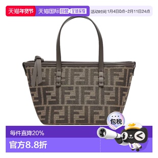 1h可退 香港直邮FENDI Roll提花单肩包 Women crov托特包女包
