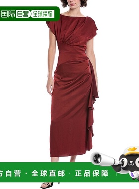 自营Lela Rose Florence Midi连衣裙-红色 美国奥莱直发