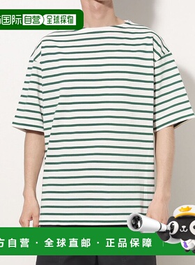 日本直邮TIGORA 男士重磅条纹半袖T恤 [TI1866EM17115]