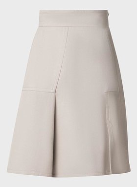 美国直邮Akris 双面棉中长裙 不规则褶皱设计 女装半身裙