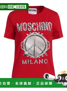 香港直邮Moschino 莫斯奇诺 女士 T恤 red红色 舒适时尚