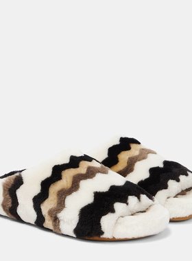 Chloe 蔻依 女士 Saam 锯齿毛羊皮凉拖 000767