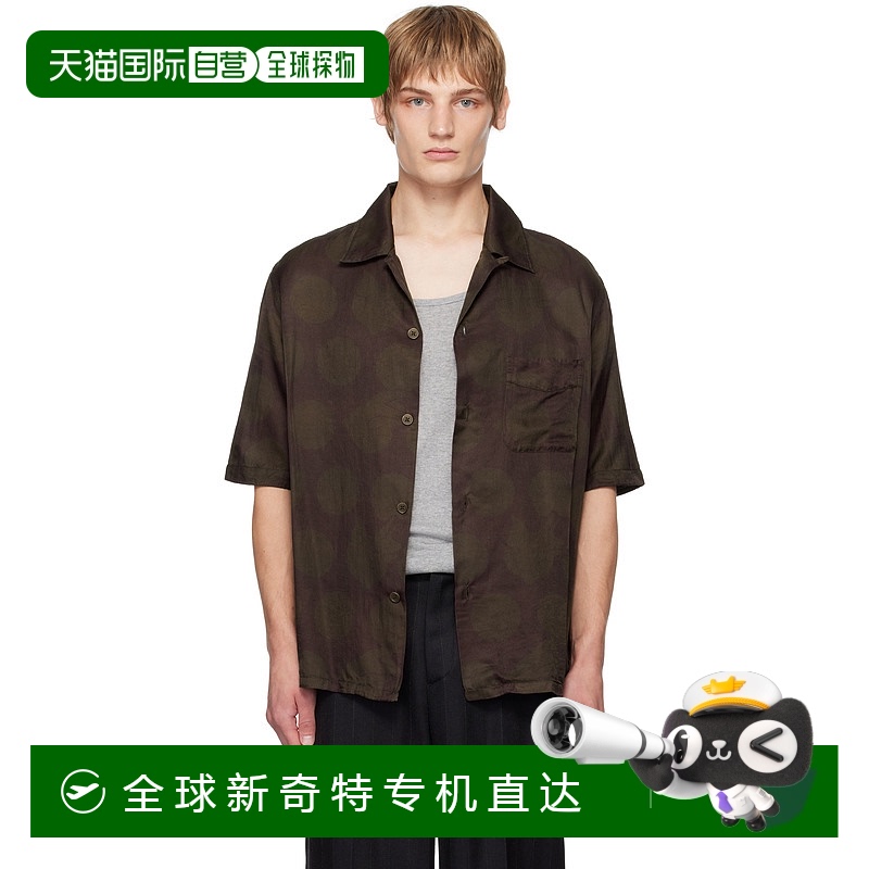香港直邮Our Legacy男士紫色&棕色 Heusen衬衫 M4242HD印花