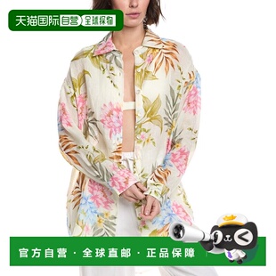 自营Vitamin A Playa Linen Boyfriend Shirt - white 美国奥莱直