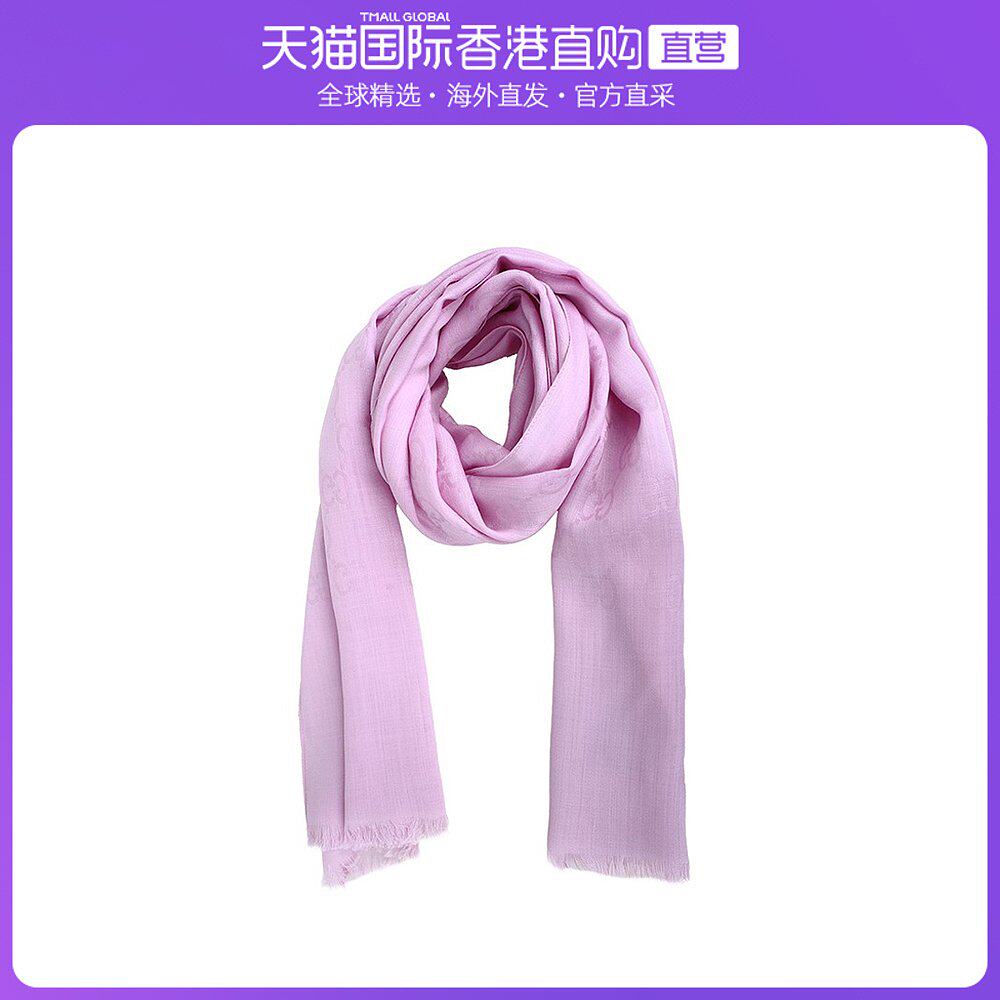 自营gucci古驰女士围巾淡粉色羊毛丝绸165904-3g646-6900