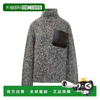 香港直邮J.W. Anderson 女士 高领针织皮革拼缀针织衫 KW1292YN03