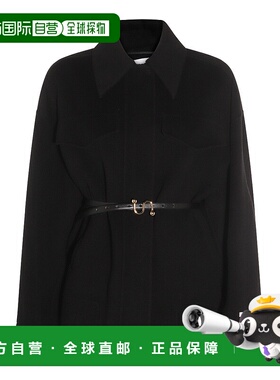 1h可退 香港直邮Sportmax 斯宝麦斯 女士 CANTORE 黑色大衣 22522