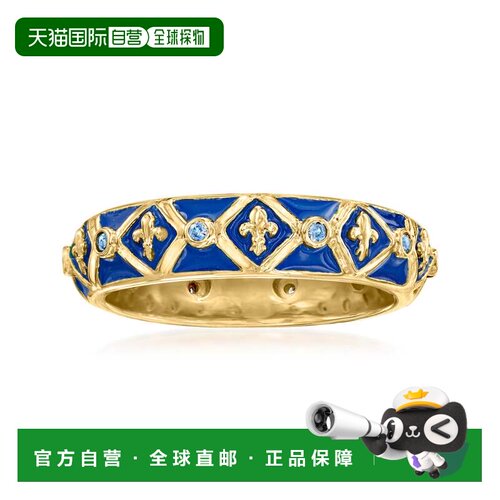 自营Ross-Simons Sapphire and Blue Enamel Fleur-De-Lis Eterni
