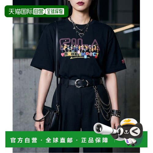 日本直邮FILA 女士 基础款T恤 男女同款 彩色联名印支付后1h可退