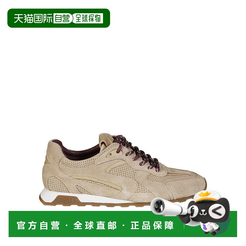 自营ash低帮绒面运动鞋,带有豹纹细节-中性色 美国奥莱直发
