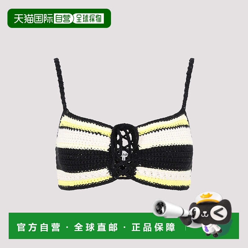 香港直邮GANNI 女士泳装 A4600373 SS2023 花色 钩编抹胸式比基尼