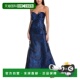 自营rene 美国奥莱直发连衣裙长裙 蓝色 ruiz雷内 鲁伊斯礼服