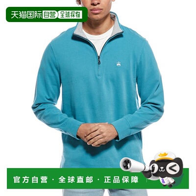 自营Brooks Brothers Sueded Jersey Open Hem 1/2-Zip Pullover