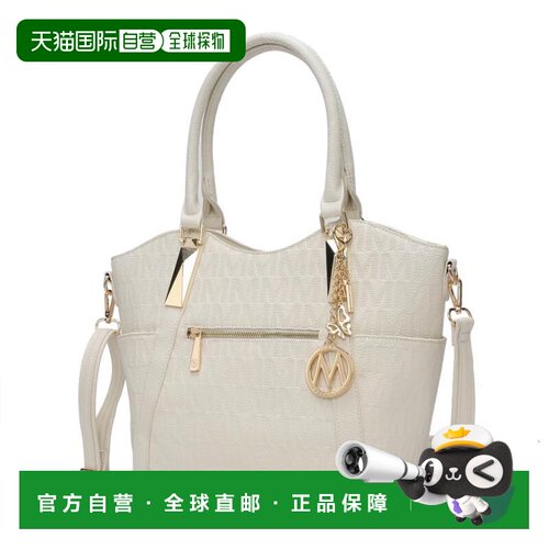 自营mia k collection淡褐色纯素皮革女式托特包手提包 - 米色 美