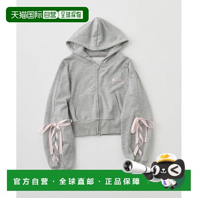 日本直邮官方授权 OLIVE des OLIVE 袖部系带设计 拉链连帽卫衣