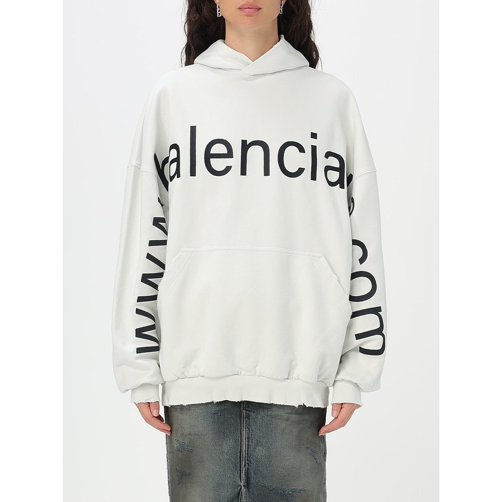 潮奢 Balenciaga 巴黎世家 女士Balenciaga 棉质长款刺绣徽标卫衣 女装/女士精品 卫衣/绒衫 原图主图