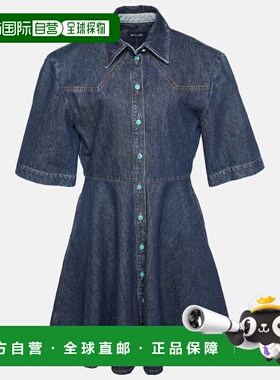 自营Sportmax Navy Blue Denim Panaro Mini Shirt Dress - navy