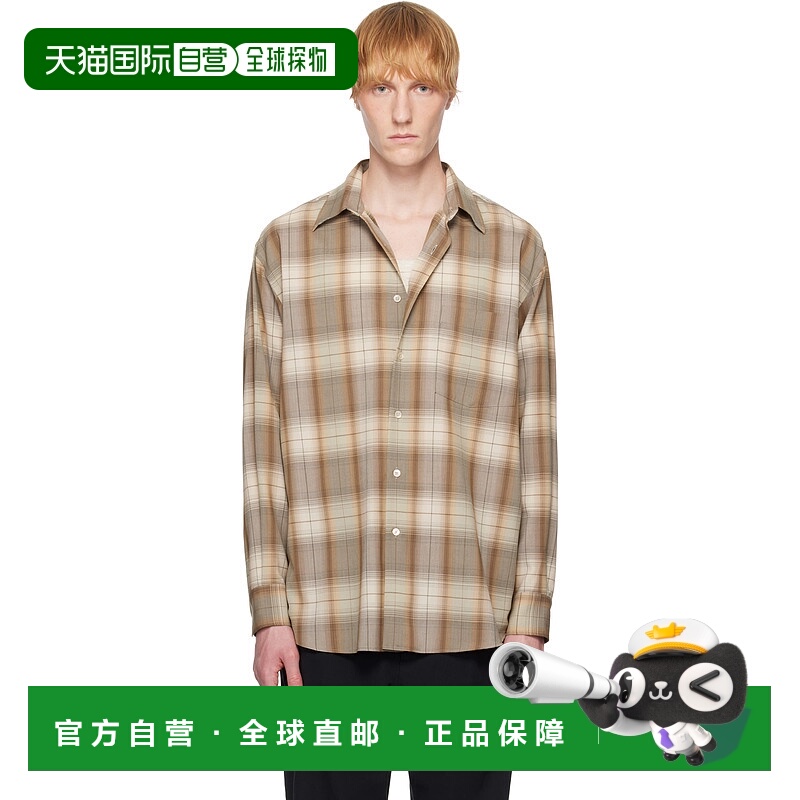 1h可退 香港直邮潮奢 AURALEE 男士 棕色 & 米色 Super Light Woo