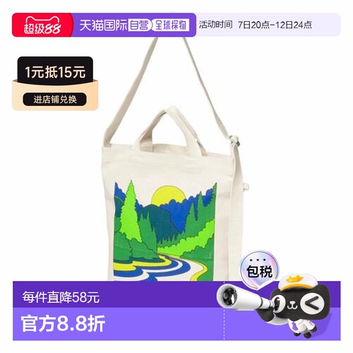 日本直邮THE NORTH FACE 北面 儿童有机棉托特包 NMJ82351 自然色