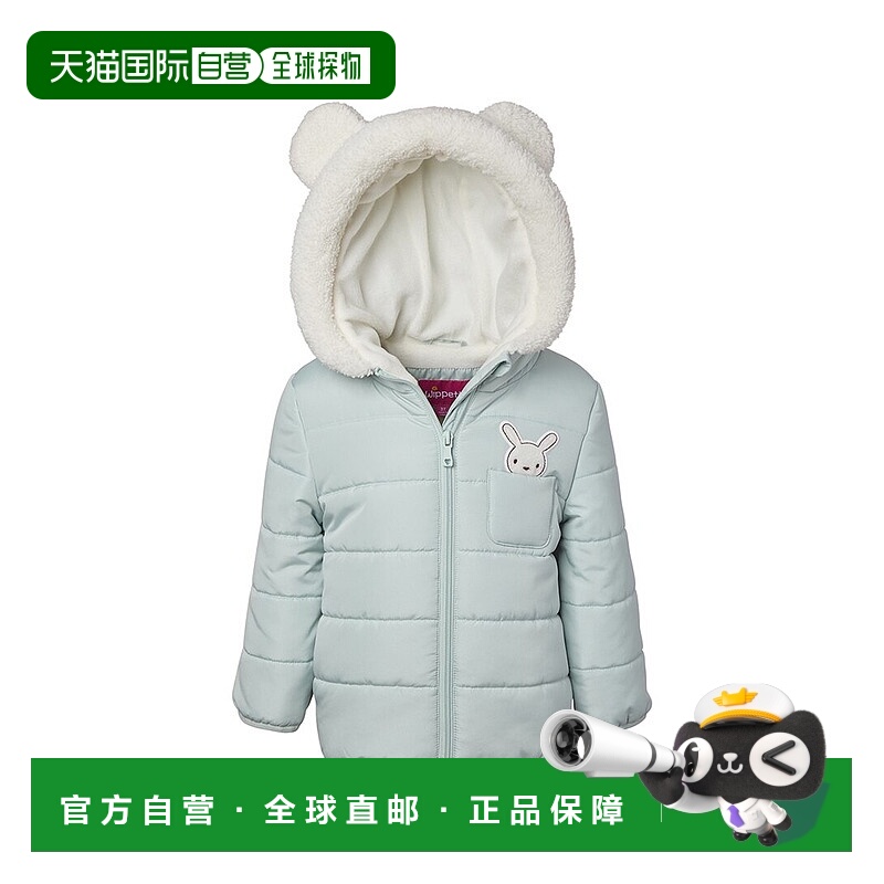 自营Wippette 3D Bunny Applique Puffer Jacket - green 美国奥