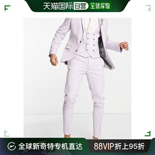 ASOS 男士 frost 香港直邮潮奢 设计婚礼紧身淡紫色细织物西装 裤