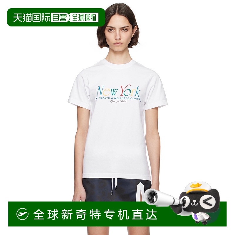 1h可退 香港直邮潮奢 SPORTY & RICH 女士 白色 NY 94 T 恤 TO043
