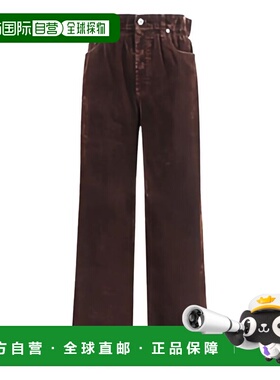 1h可退 香港直邮Miu Miu 缪缪 女士 PANTALONI 天鹅绒青年布长裤