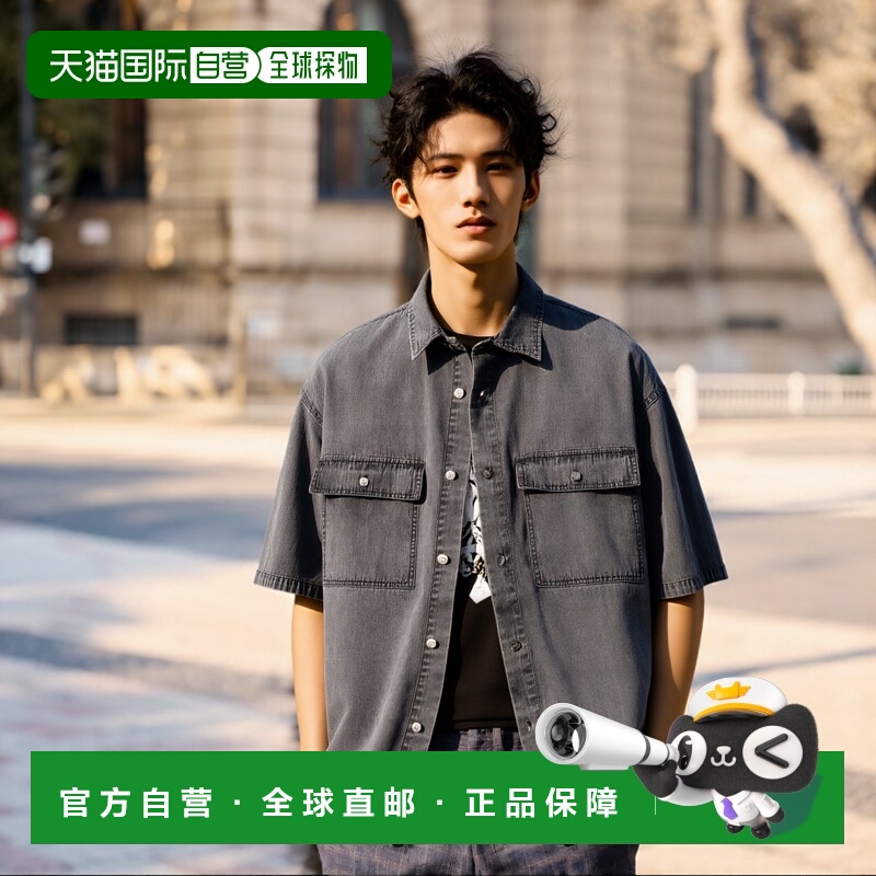 1h可退 日本直邮LOWRYS FARM 男女同款牛仔短袖衬衫 490877亚麻