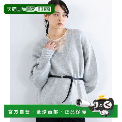 1h可退 日本直邮RAGEBLUE 女装 宽松V领 melange针织衫 半脱俗设