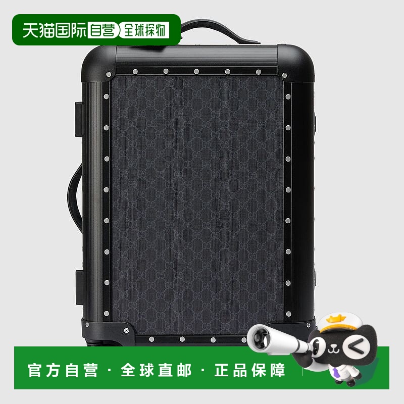 自营欧洲直邮Gucci古驰Porter Plus系列女士黑色 Supreme 帆布登
