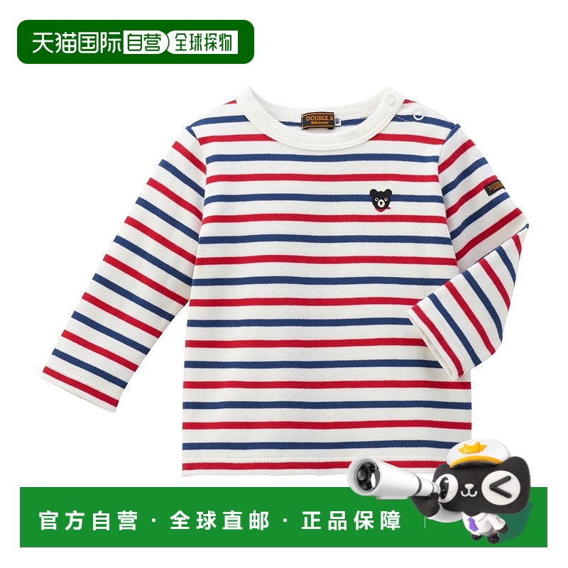 日潮跑腿Mikihouse [Proper]条纹长袖T恤 儿童 (42) Red x Navy 1