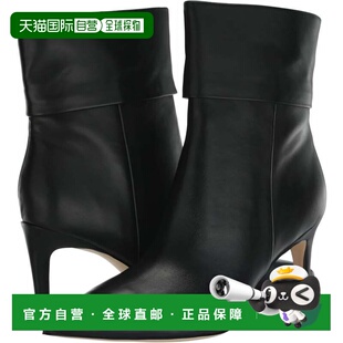 自营Nine West Gemms Boots Women's Black Leather Stiletto Hee