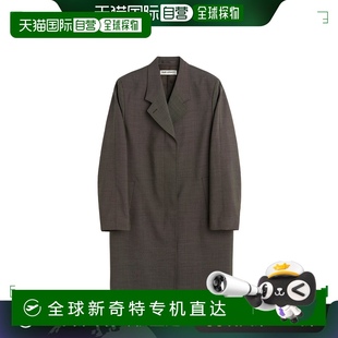LEGACY W4241OB 香港直邮OUR 女士外套 格纹羊毛大衣 AW2024 黑色