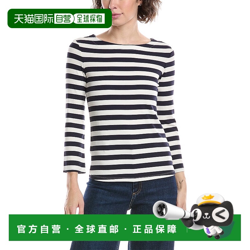 自营 L'AGENCE Lucille船领短袖衬衫-蓝色 美国奥莱直发