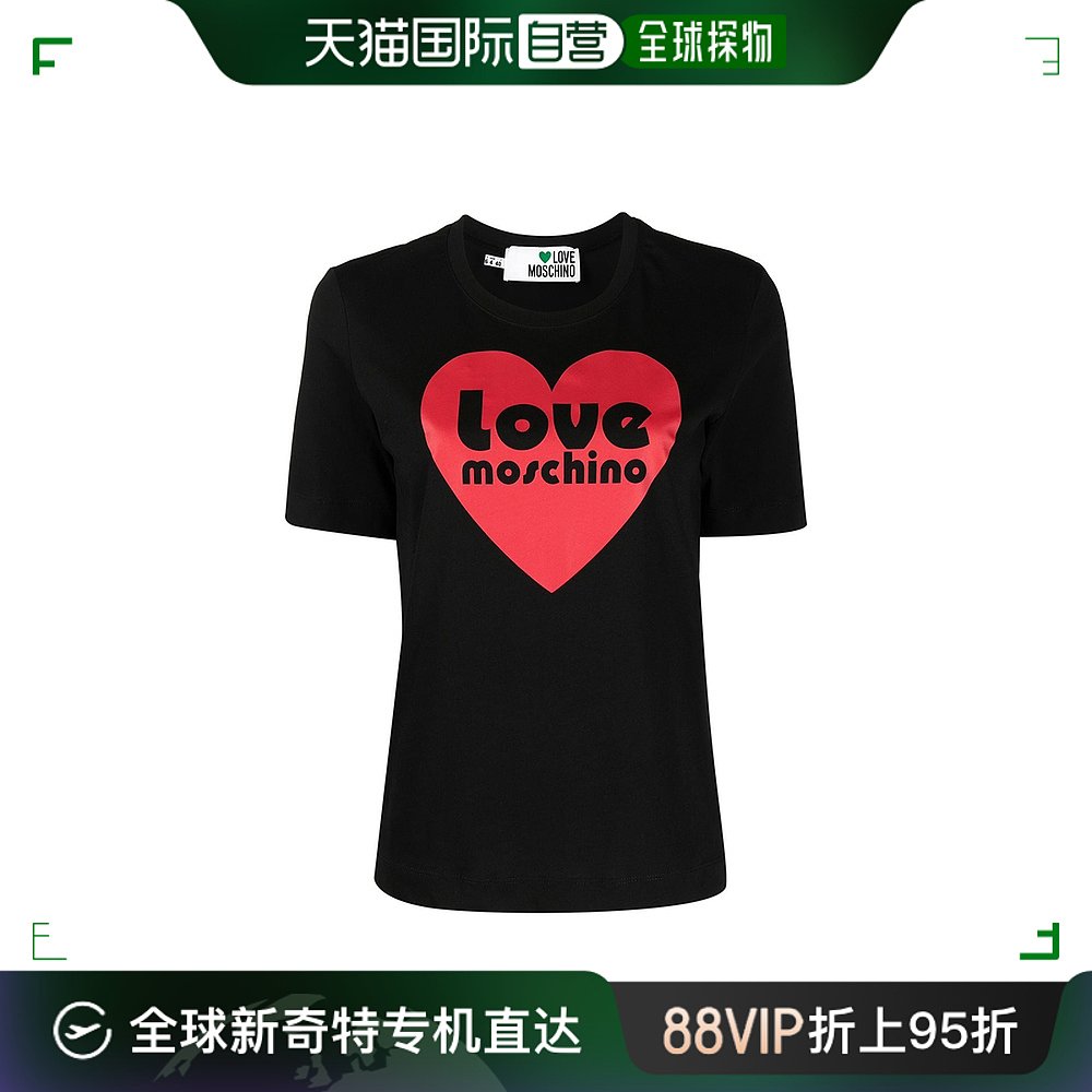 香港直邮LOVE MOSCHINO黑色女士T恤 W4F154A-M4405-C74