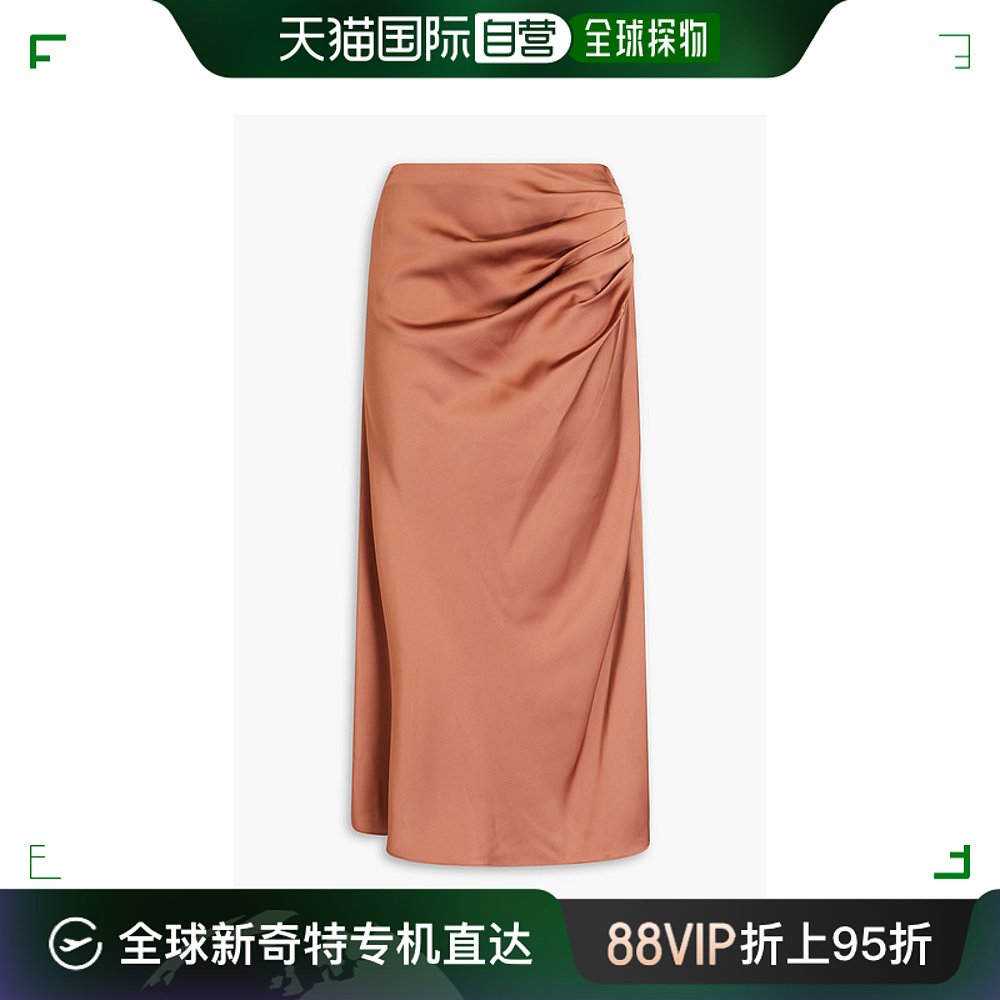 香港直邮潮奢 Simkhai女士褶皱垂褶缎面中长半身裙 1233013
