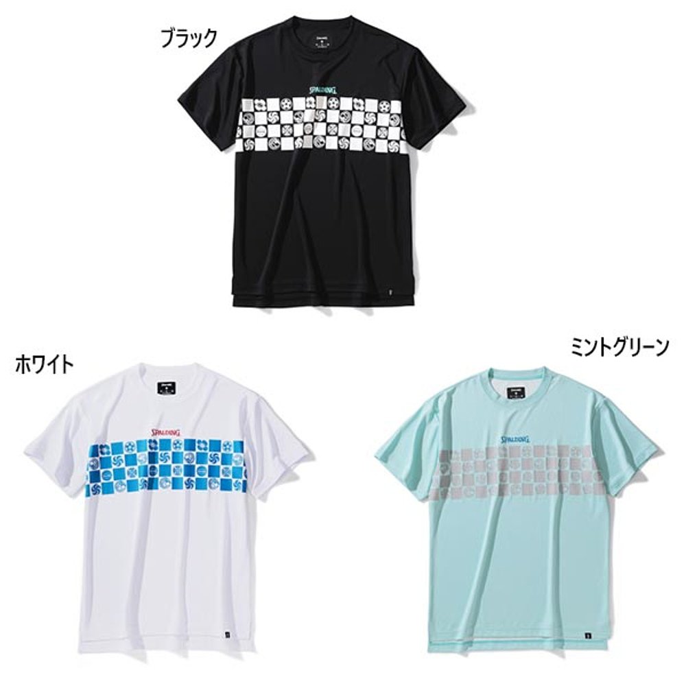 日本直邮斯伯丁男女衫T恤市松面板篮球服上衣SPALDING SMT200320