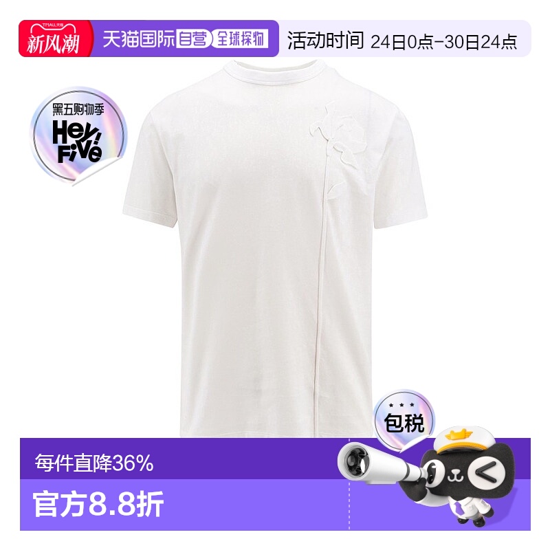 香港直邮valentino 华伦天奴 男士 花朵刺绣短袖 T 恤 4V0MG01FA2