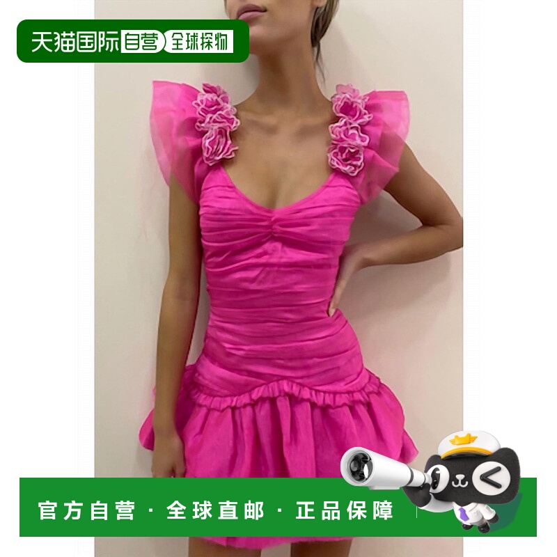 自营 loveshackfancyChaya 性感紫红色连衣裙 - 性感紫红色 美国