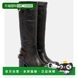 1h可退 香港直邮Chloe 蔻依 女士 Dakota 皮质及膝骑士靴子厚底鞋