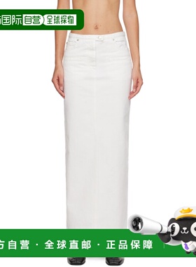 1h可退 香港直邮潮奢 Courreges 女士 白色七袋牛仔半身裙 423DJU