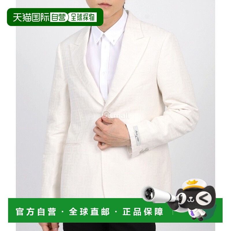 韩国直邮FENDI 白色 FF 棉麻西装外套 (FJ0768 AR94 F1MTI) 西装