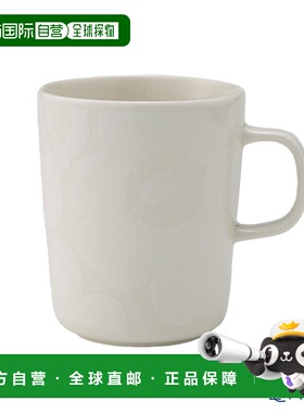 日本直邮Marimekko Unikko 马克杯 250ml 白色 x 灰白色 072585-1