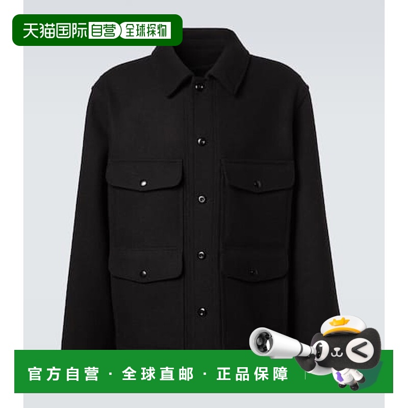 1h可退 香港直邮潮奢 Lemaire 男士 羊毛毛毡军装夹克 black黑色