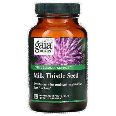 香港直发Gaia Herbs水飞蓟种子素食液体植物胶囊肝脏清洁120粒