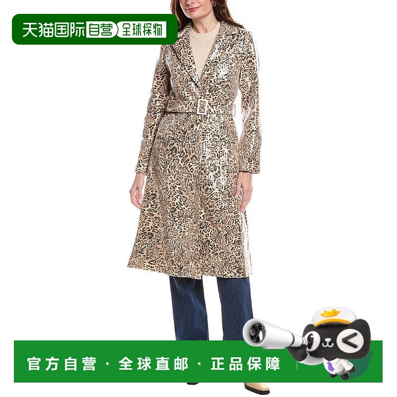自营Hutch Hana Sequin Trench Coat - beige 美国奥莱直发