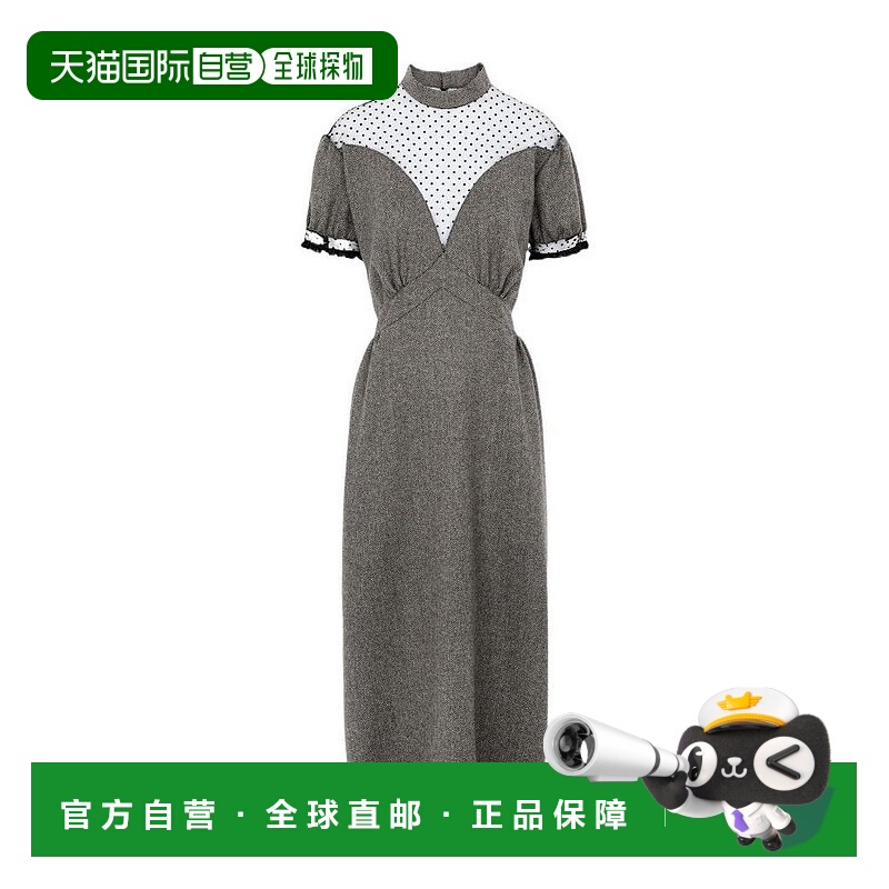 香港直邮Maison Margiela 半透明拼接人字纹图案连衣裙 S51CU0244